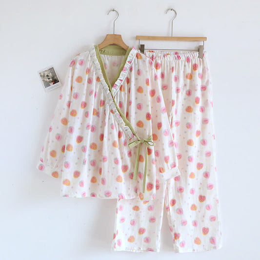Ensemble de nuit en pur coton Rural Strawberry