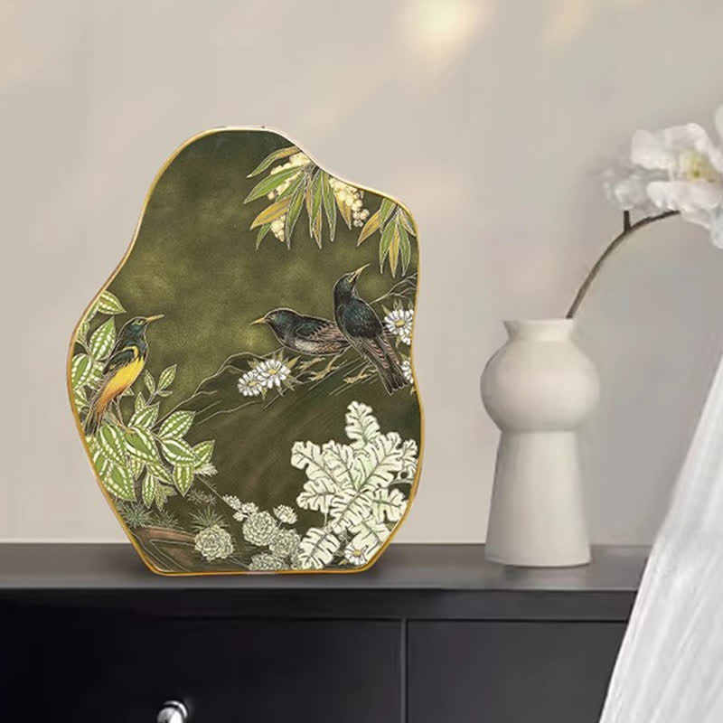 Ornement de bureau en forme d'oiseau floral