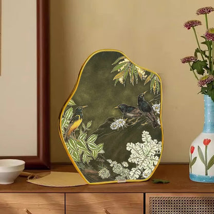 Ornement de bureau en forme d'oiseau floral