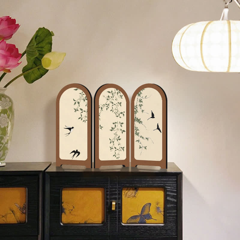 Ornement d'oiseau de fleur pliable pour la décoration de la maison