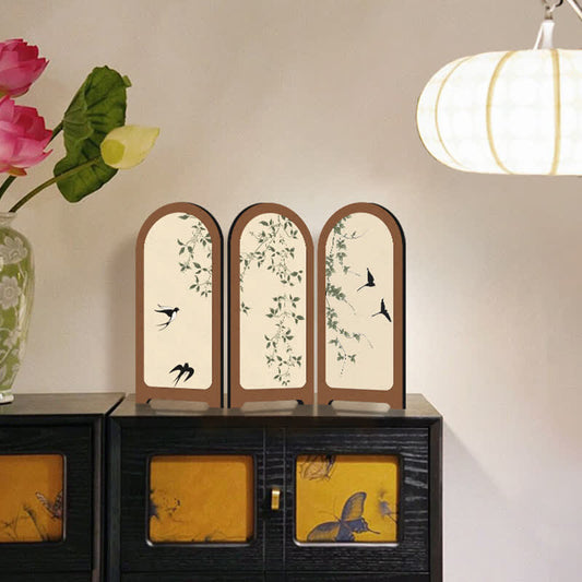 Ornement d'oiseau de fleur pliable pour la décoration de la maison