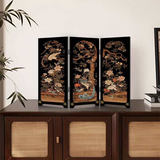 Ornement décoratif pliable de style vintage avec motif floral