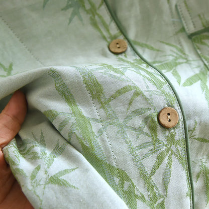 Ensemble pyjama cardigan en bambou rural en pur coton