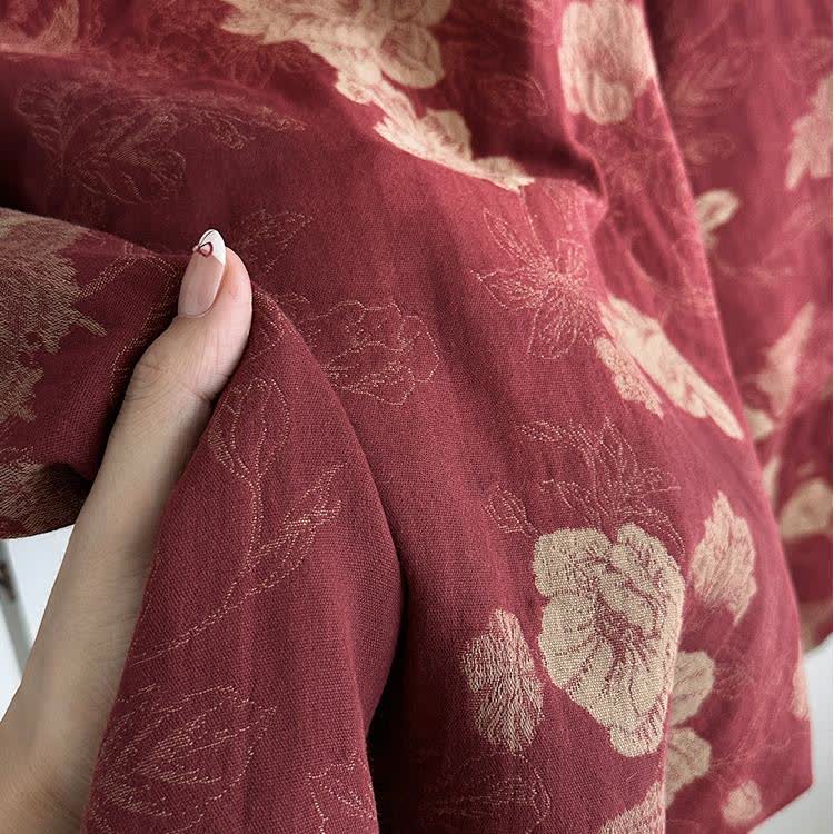 Ensemble de nuit en jacquard de gaze de coton à fleurs vintage