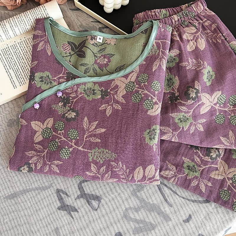 Ensemble pyjama en gaze de coton mûrier Country