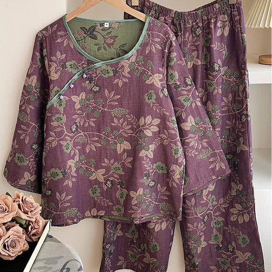 Ensemble pyjama en gaze de coton mûrier Country