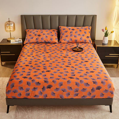 Drap-housse doux de style vintage avec feuilles de ginkgo