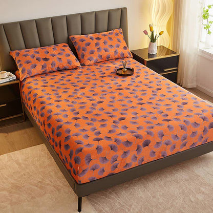 Drap-housse doux de style vintage avec feuilles de ginkgo