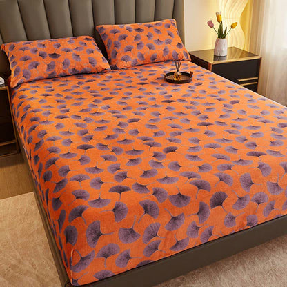Drap-housse doux de style vintage avec feuilles de ginkgo