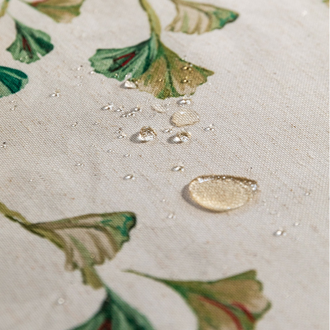 Nappe douce et imperméable à motif de feuilles de ginkgo pastorales