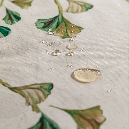 Nappe douce et imperméable à motif de feuilles de ginkgo pastorales