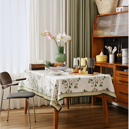 Nappe douce et imperméable à motif de feuilles de ginkgo pastorales