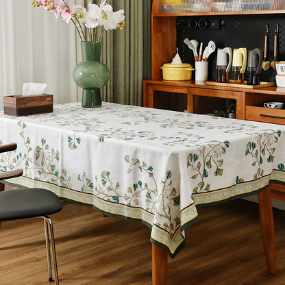 Nappe douce et imperméable à motif de feuilles de ginkgo pastorales
