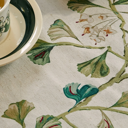 Nappe douce et imperméable à motif de feuilles de ginkgo pastorales