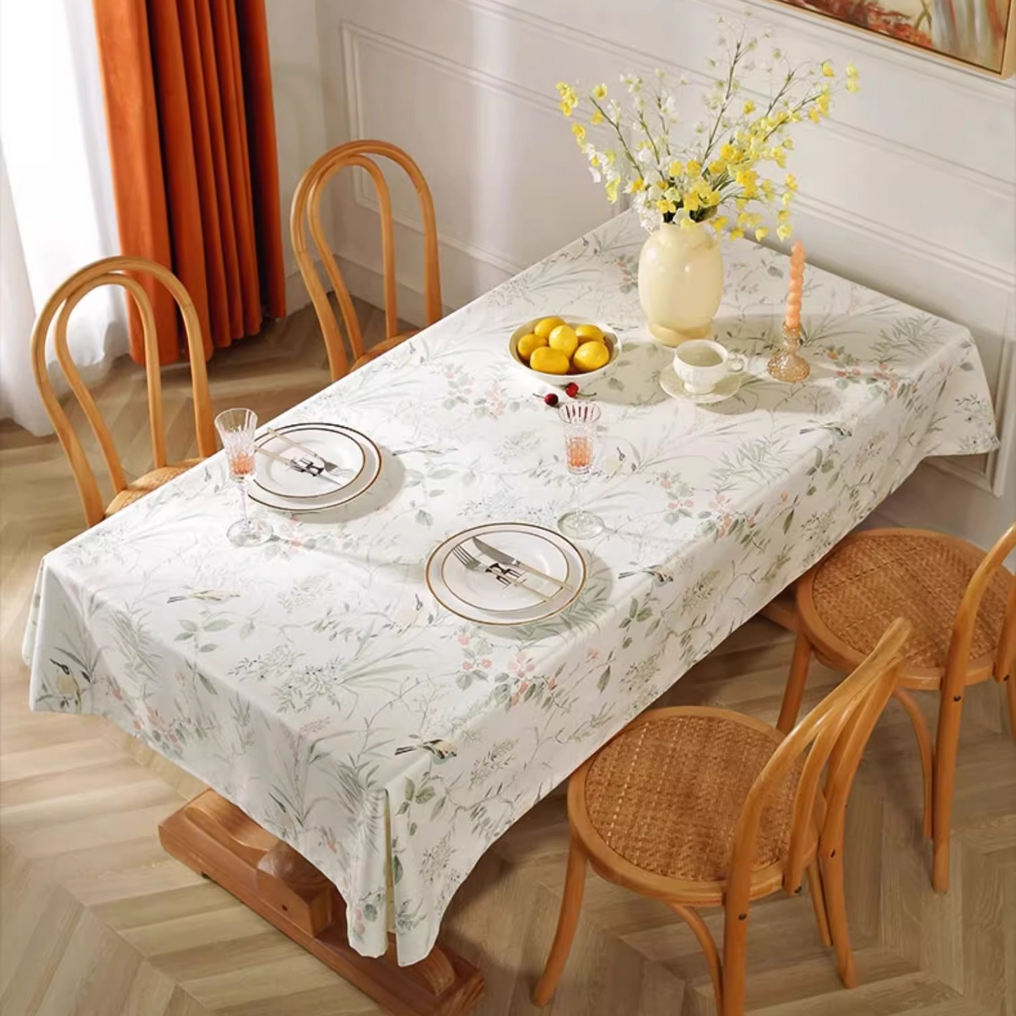Nappe imperméable et anti-plis motif pie pastorale