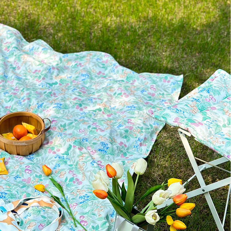 Nappe de pique-nique champêtre en pur coton