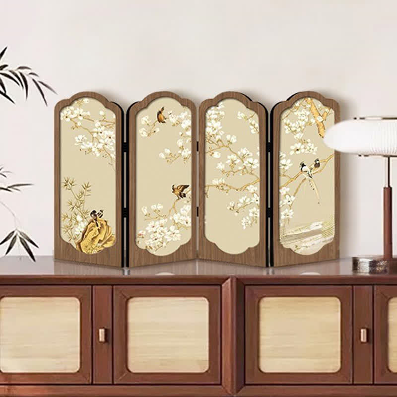 Décoration de bureau pliable de style rétro floral