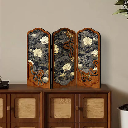 Décoration de bureau pliable en forme de pivoine rétro