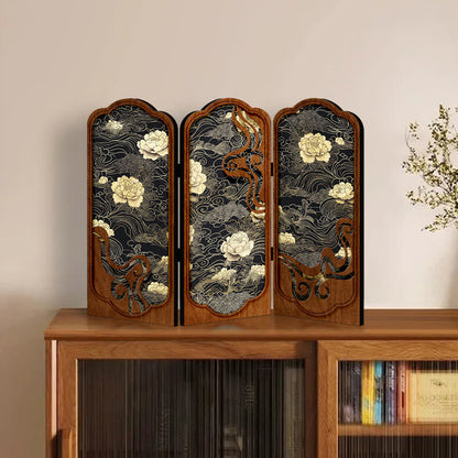 Décoration de bureau pliable en forme de pivoine rétro