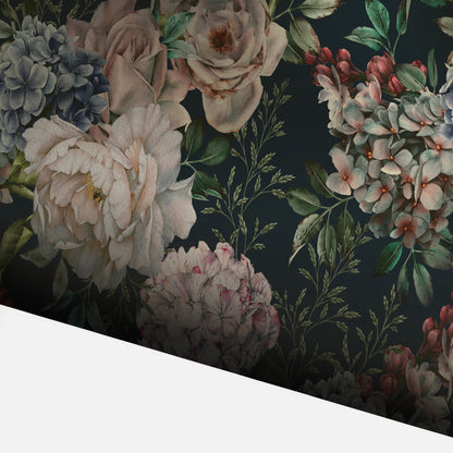 Papier peint décoratif rétro floral amovible à faire soi-même