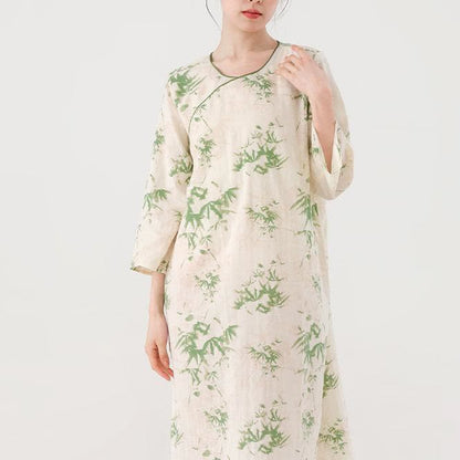 Chemise de nuit en gaze de coton country à col rond