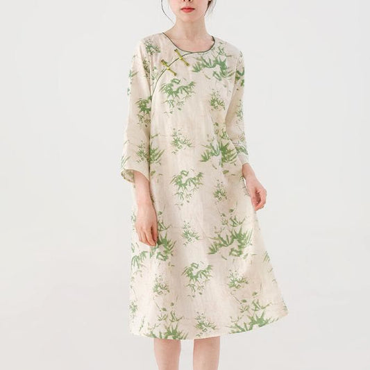 Chemise de nuit en gaze de coton country à col rond