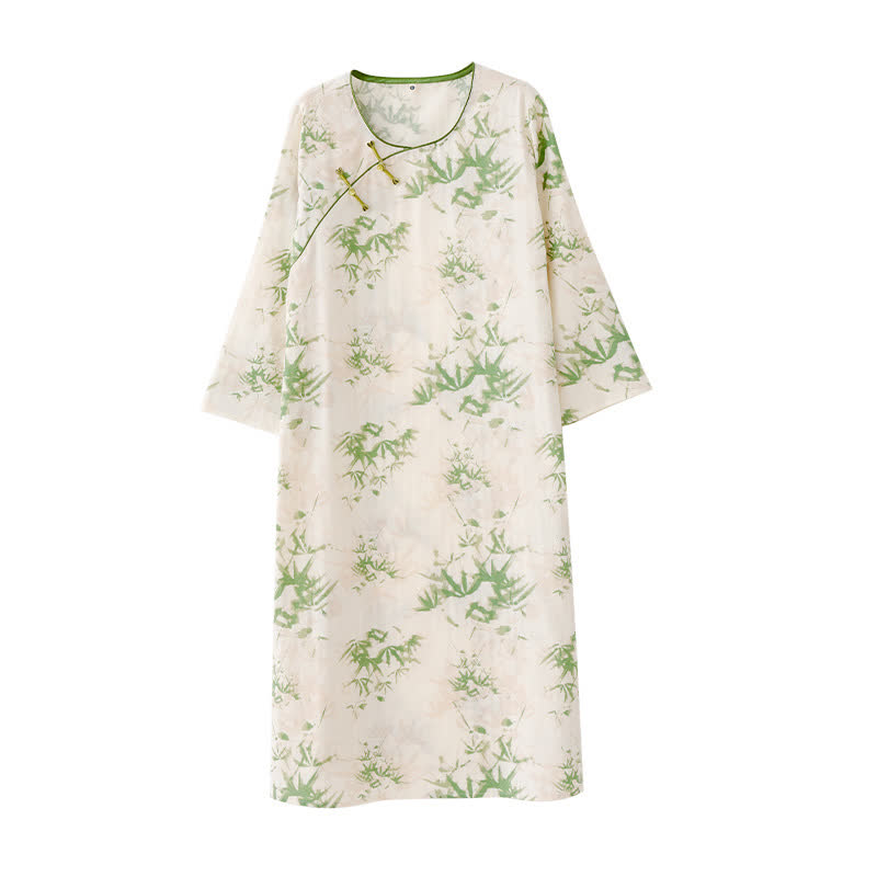 Chemise de nuit en gaze de coton country à col rond