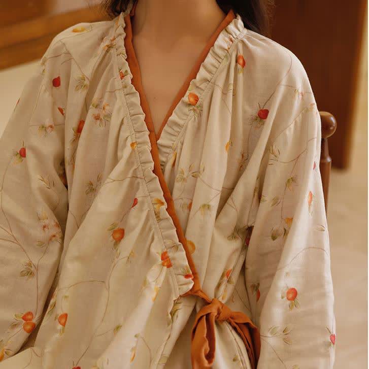 Chemise de nuit en gaze de coton couleur grenade Country