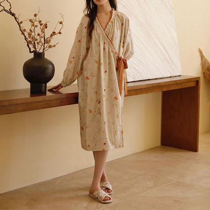 Chemise de nuit en gaze de coton couleur grenade Country