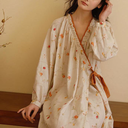 Chemise de nuit en gaze de coton couleur grenade Country
