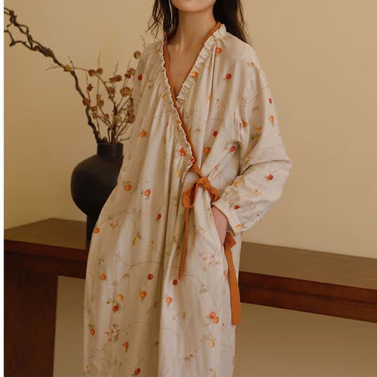 Chemise de nuit en gaze de coton couleur grenade Country