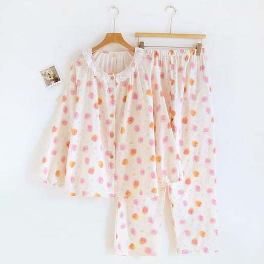 Ensemble pyjama en gaze de coton Sweet Strawberry