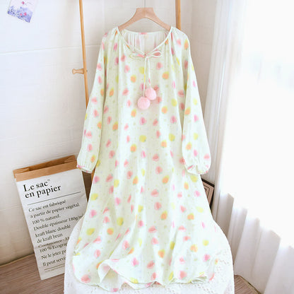 Vêtements de nuit en gaze de coton fraise rafraîchissante