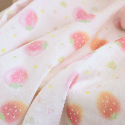 Vêtements de nuit en gaze de coton fraise rafraîchissante