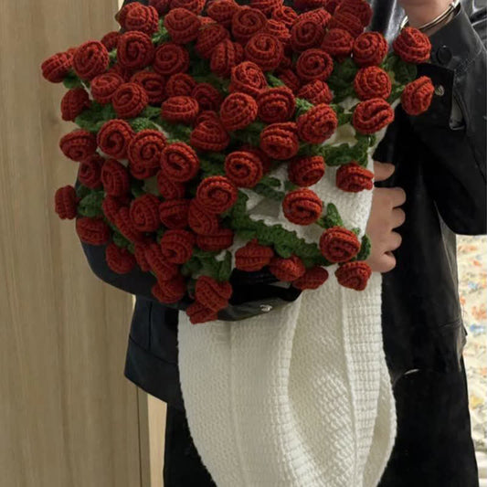 Bouquet de couverture de roses au crochet fait main