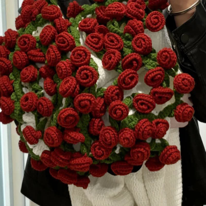 Bouquet de couverture de roses au crochet fait main