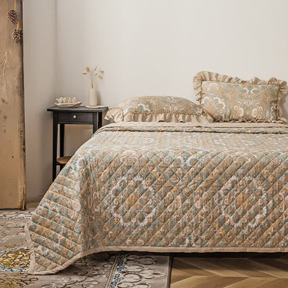 Linge de lit matelassé doux en fibre lyocell de style vintage