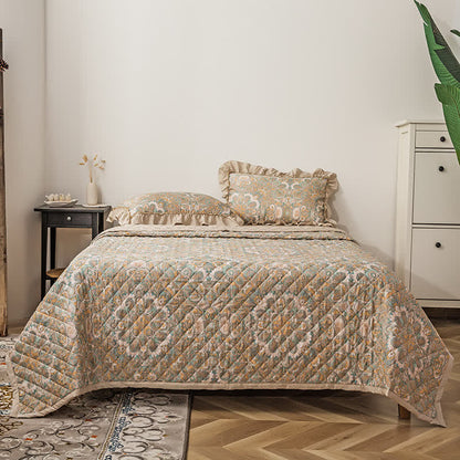 Linge de lit matelassé doux en fibre lyocell de style vintage