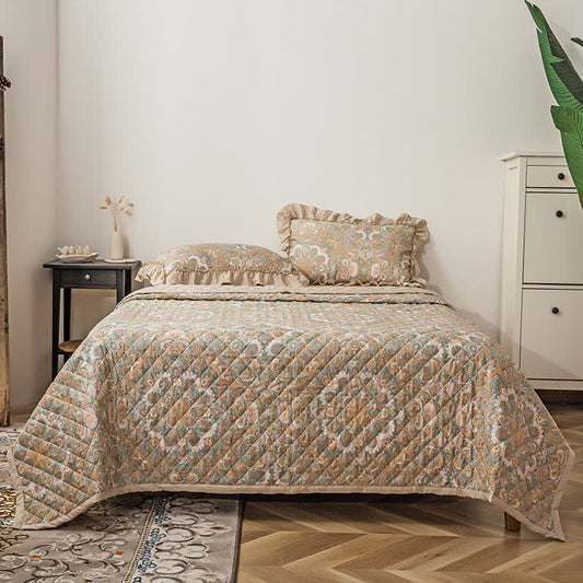 Linge de lit matelassé doux en fibre lyocell de style vintage