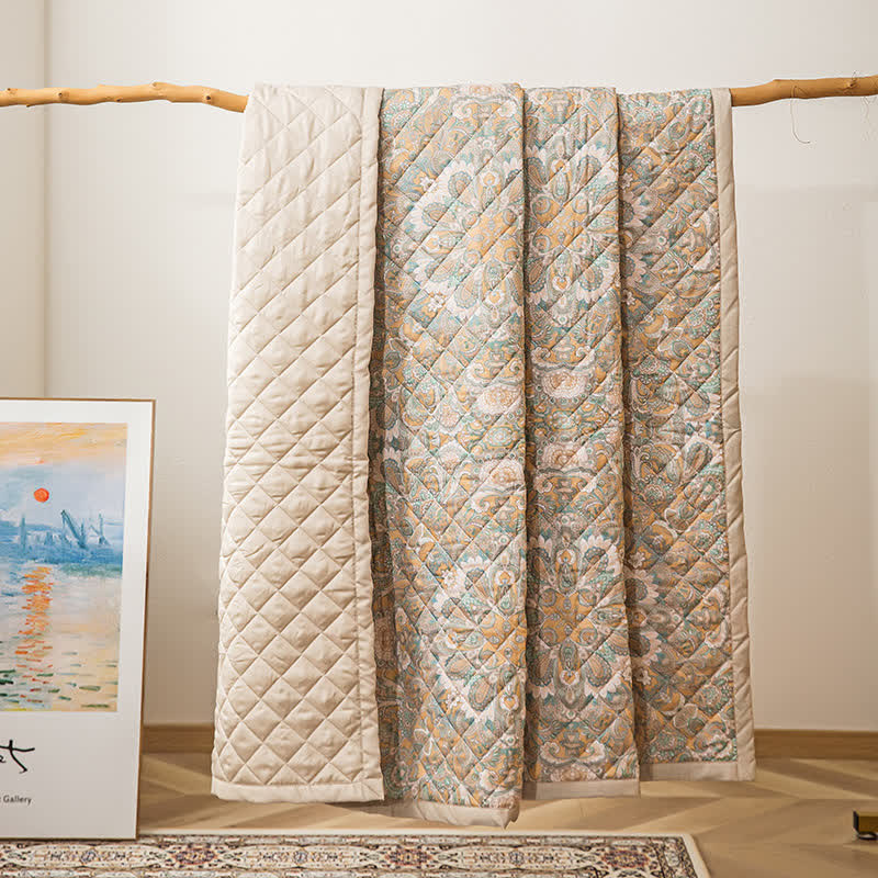 Linge de lit matelassé doux en fibre lyocell de style vintage
