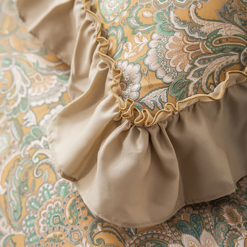 Linge de lit matelassé doux en fibre lyocell de style vintage