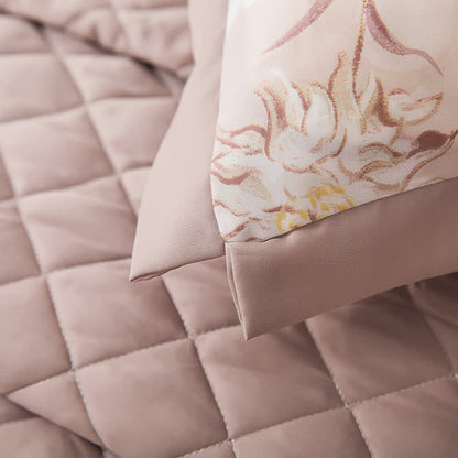 Linge de lit matelassé en fibre lyocell à motif floral