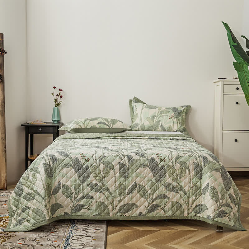 Linge de lit matelassé Refresh Leaf en fibre lyocell