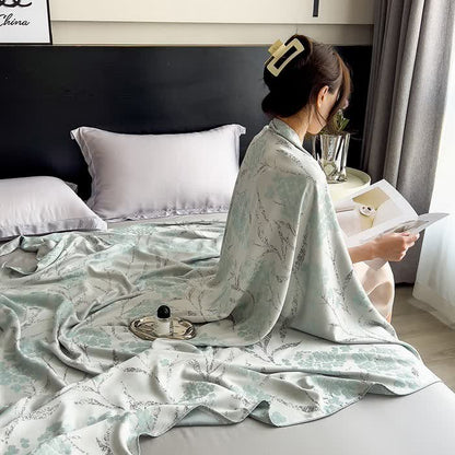 Couette simple et respirante en fibres de bambou de style rural