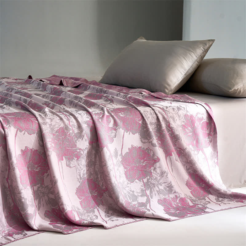 Couette respirante et douce en fibre lyocell avec motif floral
