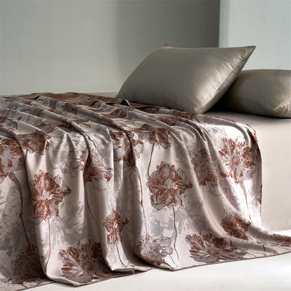 Couette respirante et douce en fibre lyocell avec motif floral