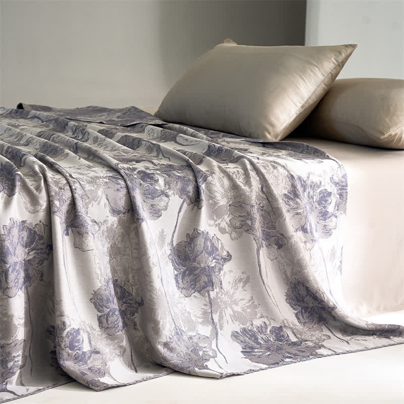 Couette respirante et douce en fibre lyocell avec motif floral