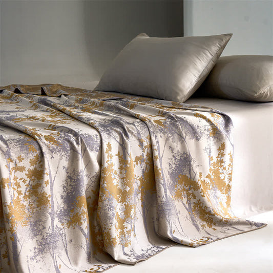 Couette confortable en jacquard de fibres lyocell de style forestier