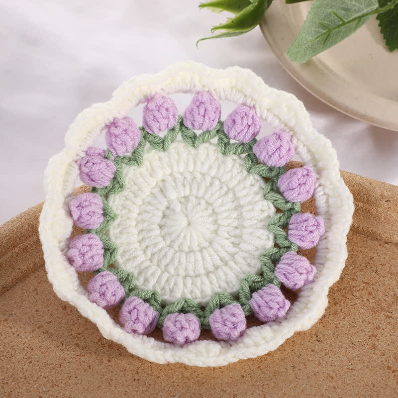 Dessous de verre tulipe rural fait main au crochet