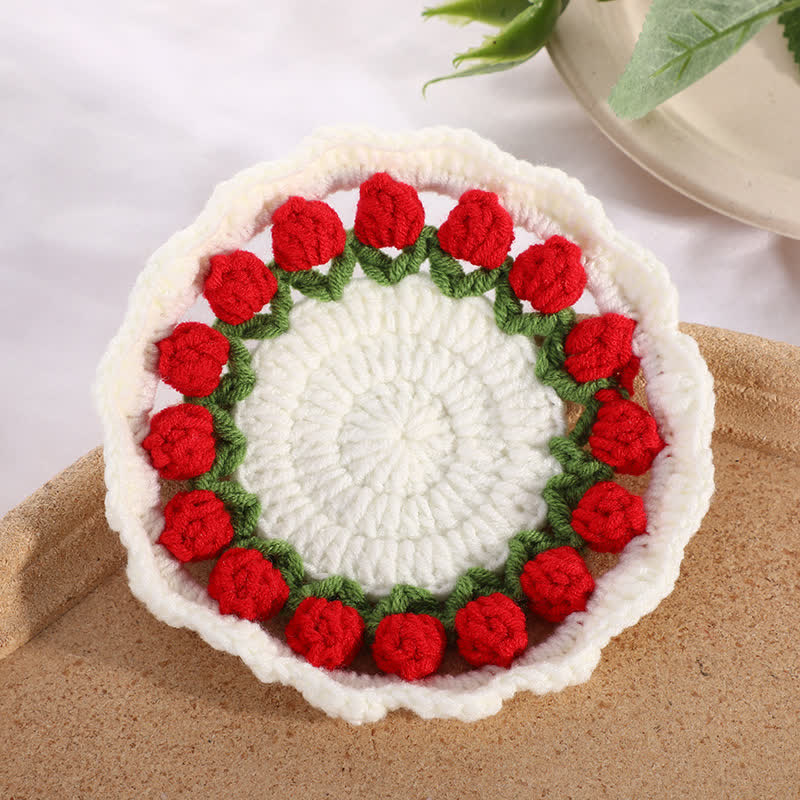 Dessous de verre tulipe rural fait main au crochet
